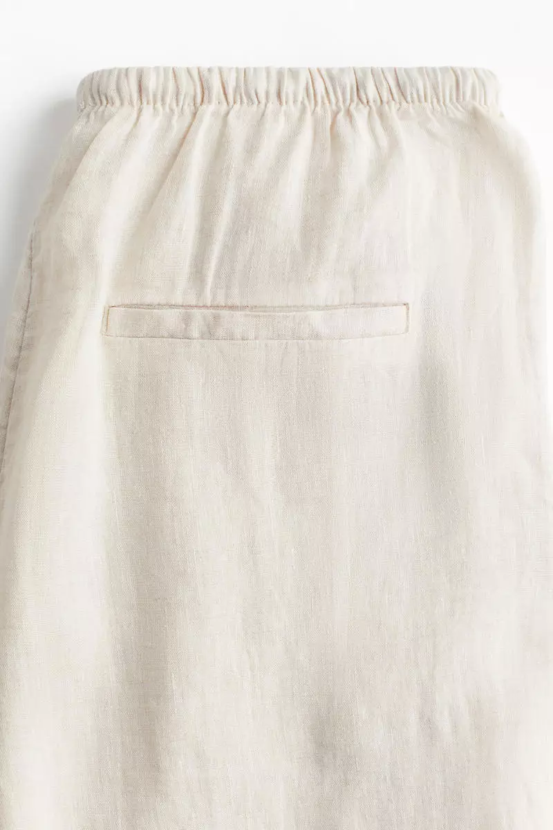 Linen drawstring trousers