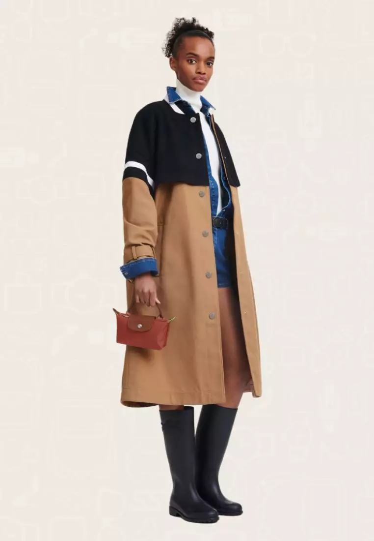 Longchamp Le Pliage Green Pouch With Handle Chestnut