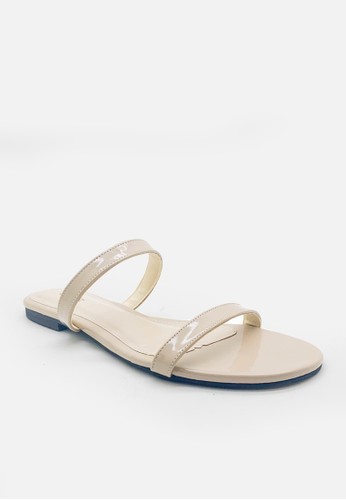 Benitz beige Sandal Flat Double Strap Wanita Casual F57E5SH7BBE528GS_1