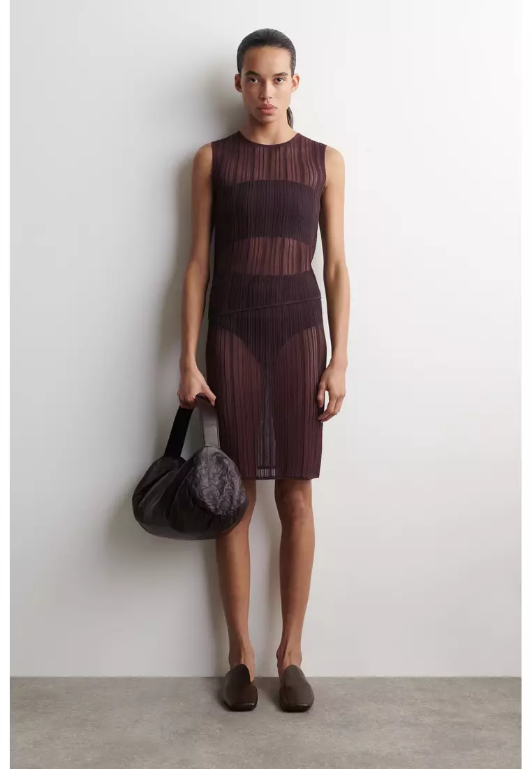 SHEER LACE-KNIT TANK TOP