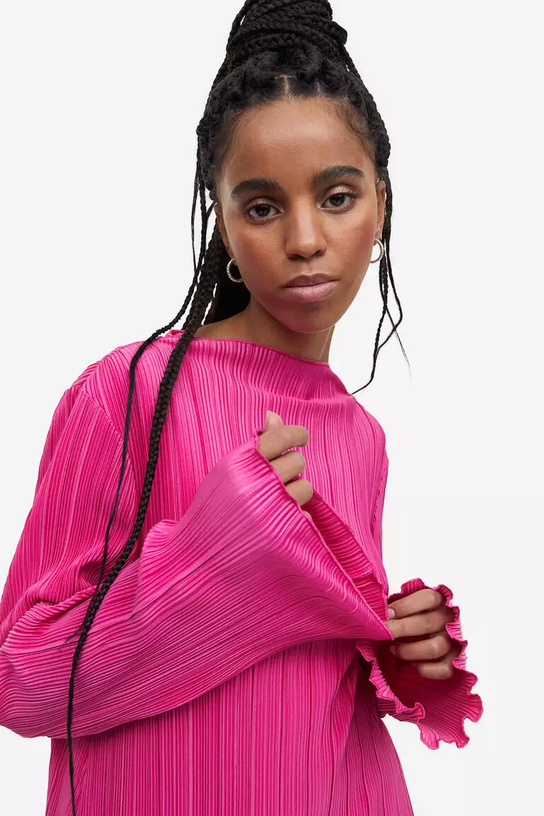 Jual H&M Pleated dress Original 2024 ZALORA Indonesia