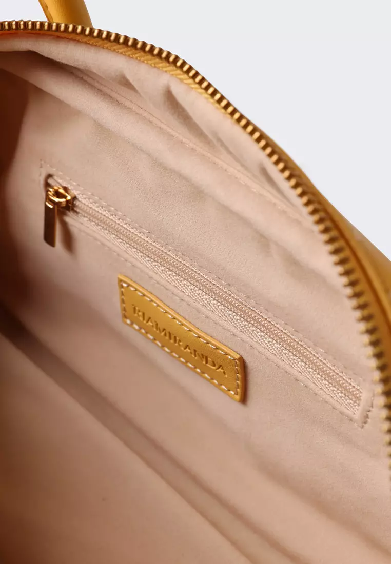 Ria Miranda Honey Gold Sella Quilted Mini Bag