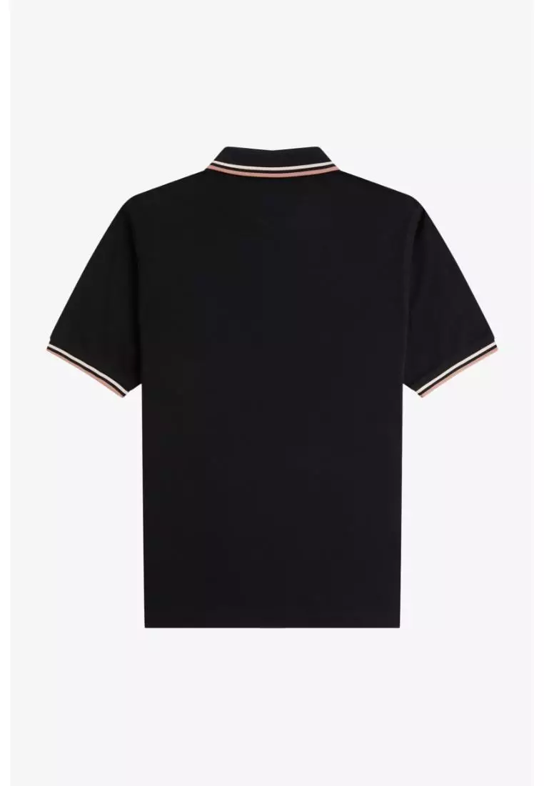 Fred Perry G3600 The Twin Tipped Fred Perry Shirt (Black / Silky Peach / Blossom)