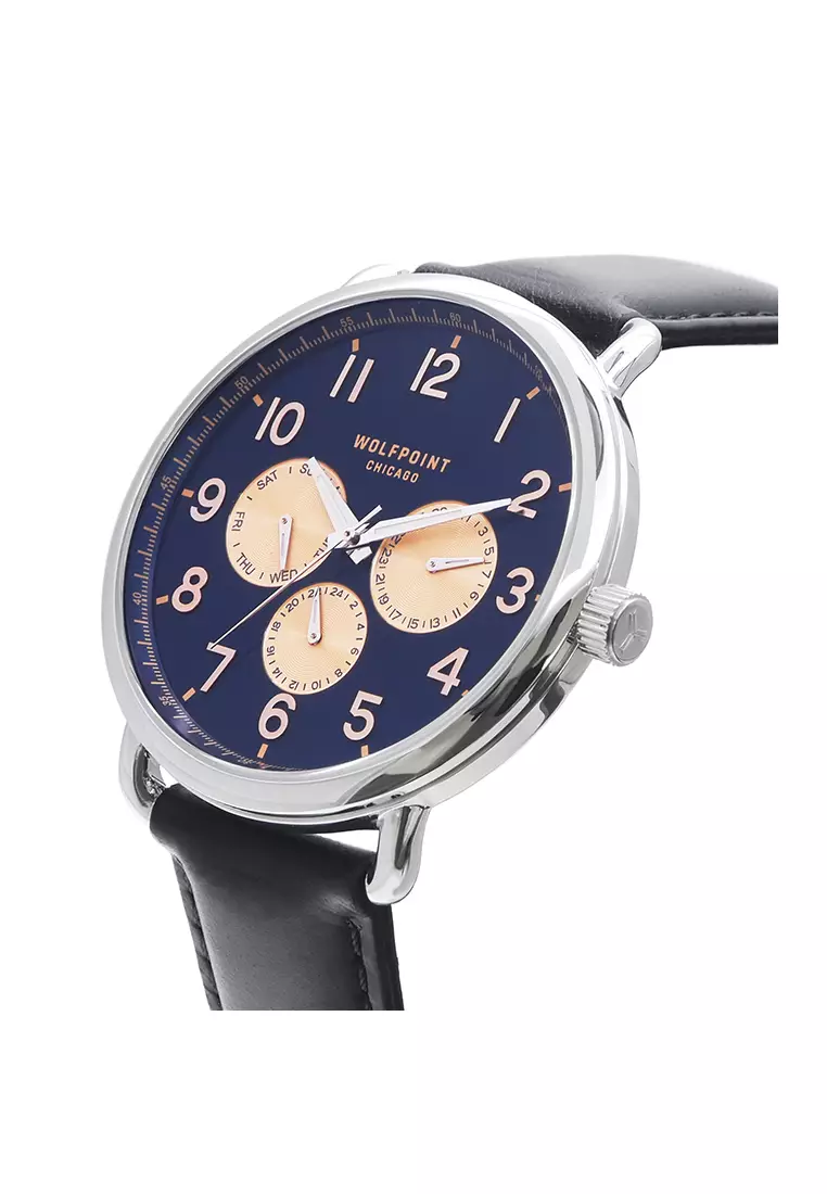 Wolfpoint Fort Dearborn Watch Collection Navy Blue Horween