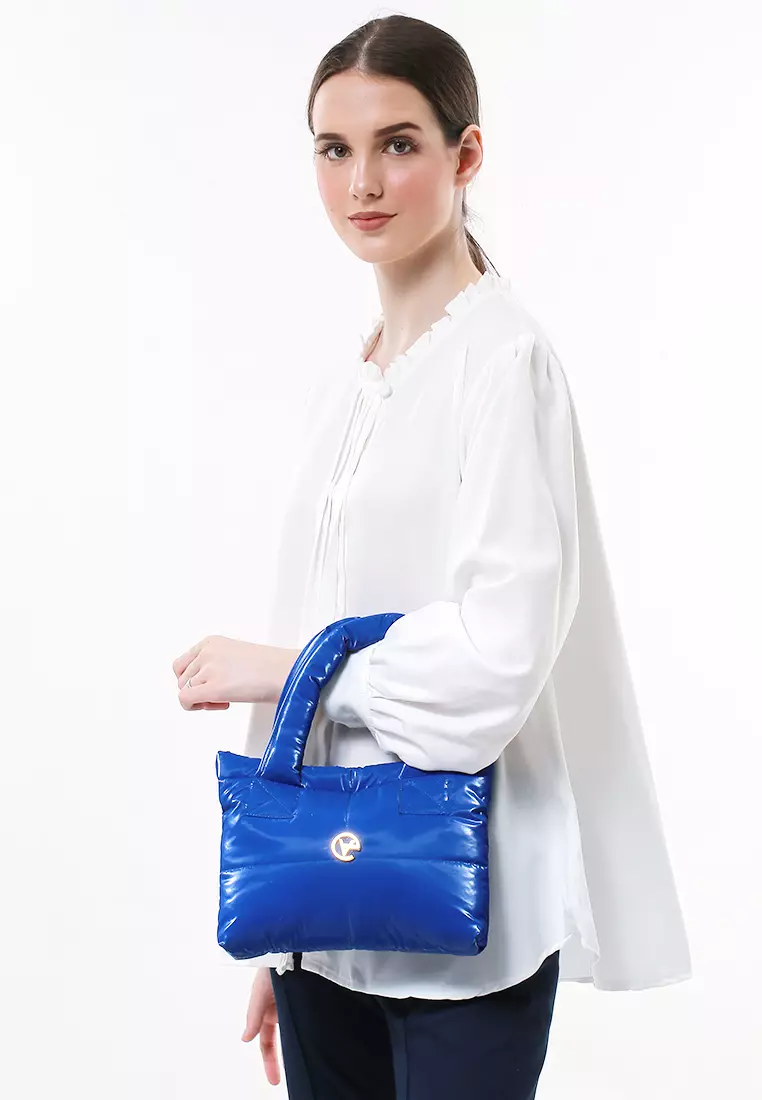 Angelina Pillow Puffy Bag Smooth Texture And High Quality - Royal Blue