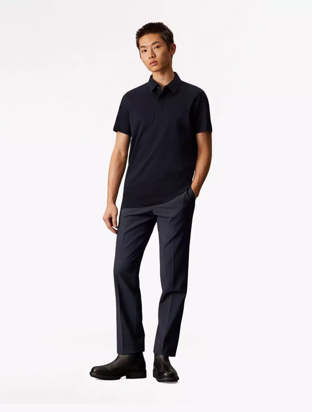 Calvin Klein - Double Mercerized Cotton Short Sleeve Polo - black