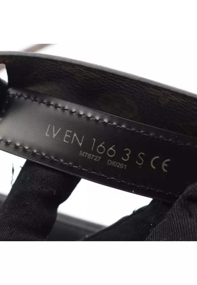 Pre-Loved Louis Vuitton Bijou LV Shield monogram face shield Sun visor PVC leather Brown black clear