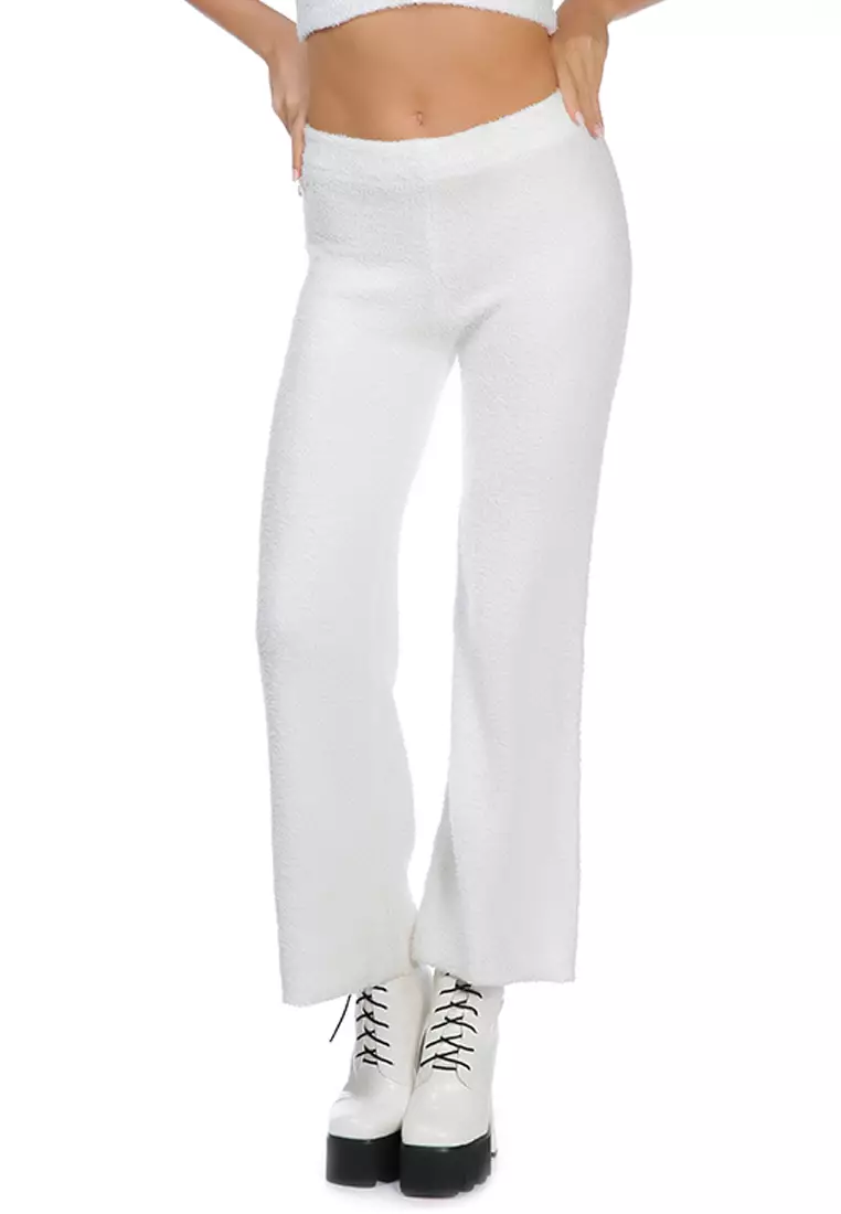 Buy London Rag Solid Casual Wide Leg Trousers in White 2024 Online