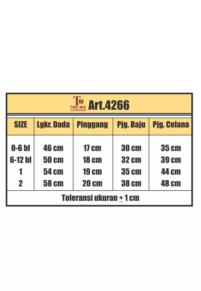 TWO MIX - Setelan Bayi Bahan Kaos Katun Combed - Baby Set Lengan 4266
