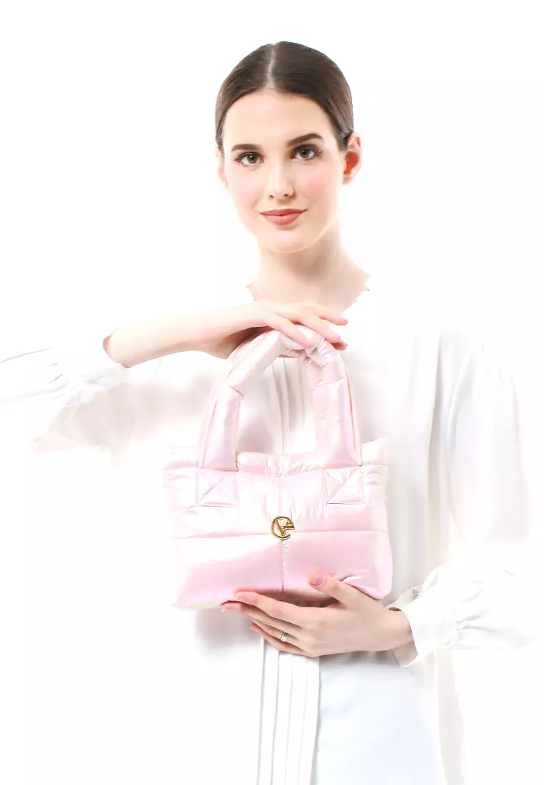 Angelina Pillow Puffy Bag Smooth Texture And High Quality - Holo Pink