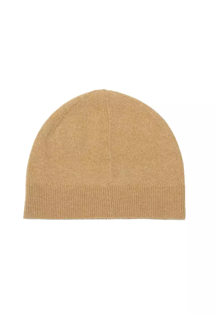 Burberry Logo Graphic Cashmere Beanie in Camel
