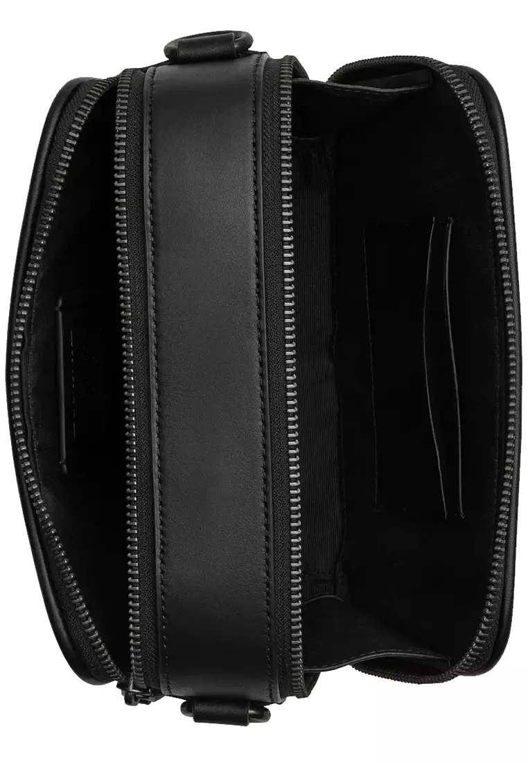 Wyatt Crossbody Bag In Signature Canvas in Charcoal/ Black CW365