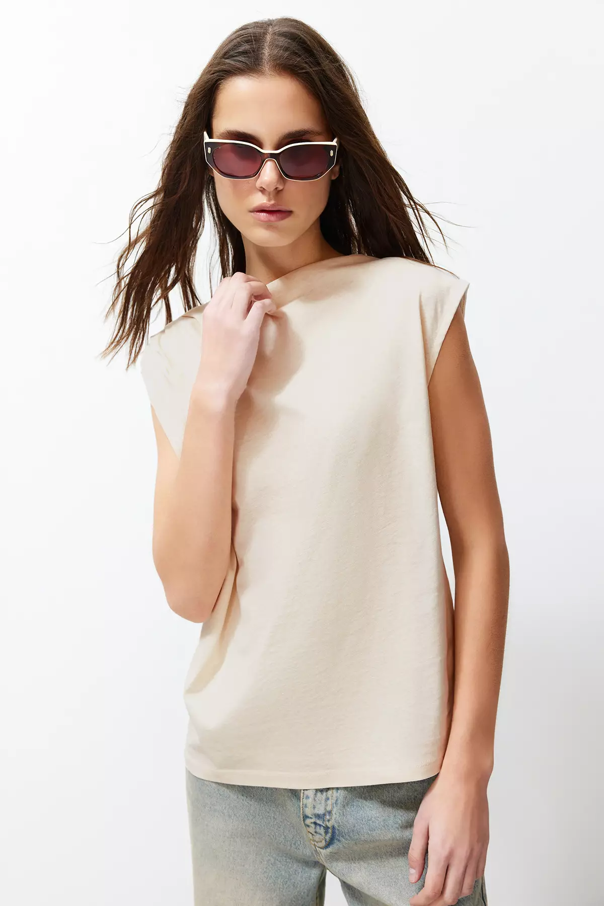 Cotton Boat Neck Top