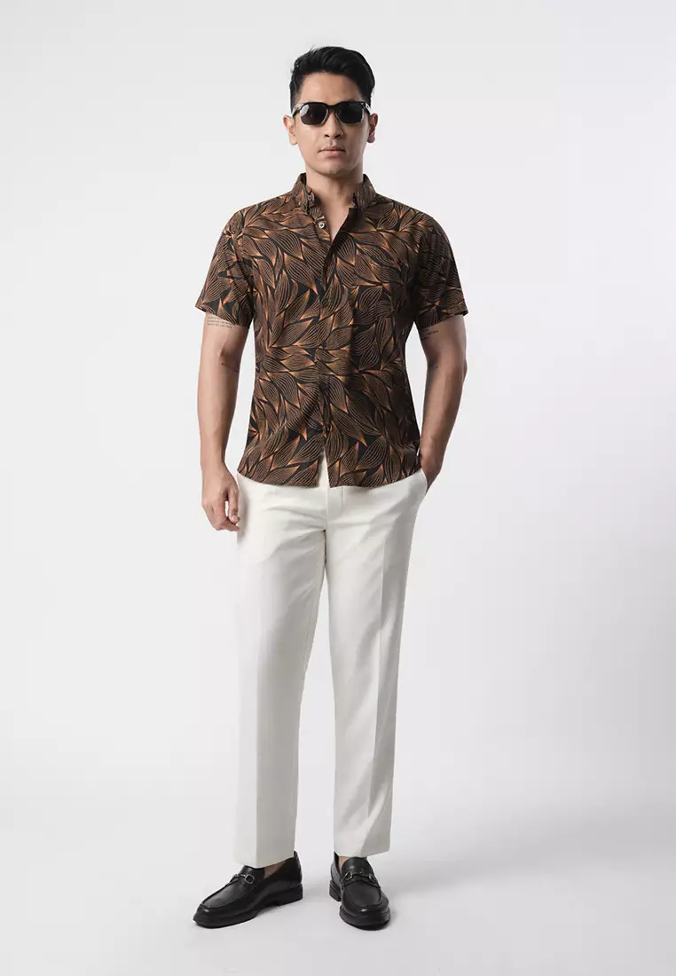 Gold Leaves Printing Shirt SS