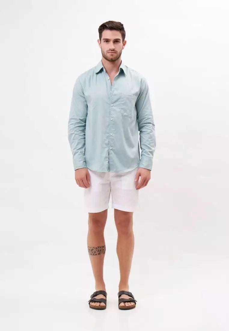 Palma Kemeja Panjang Pria Katun Organik Mint | Organic Cotton Long Sleeves Shirt Men Mint
