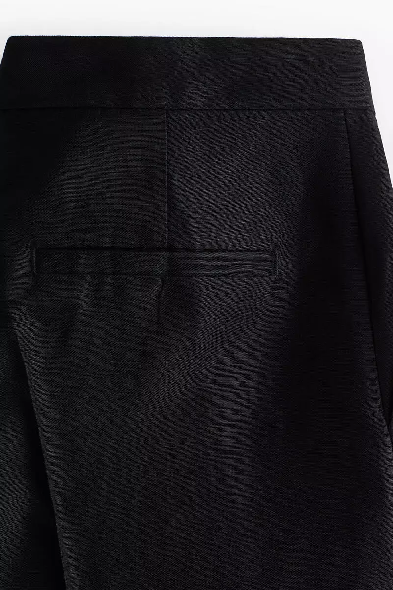 Linen-blend Bermuda shorts