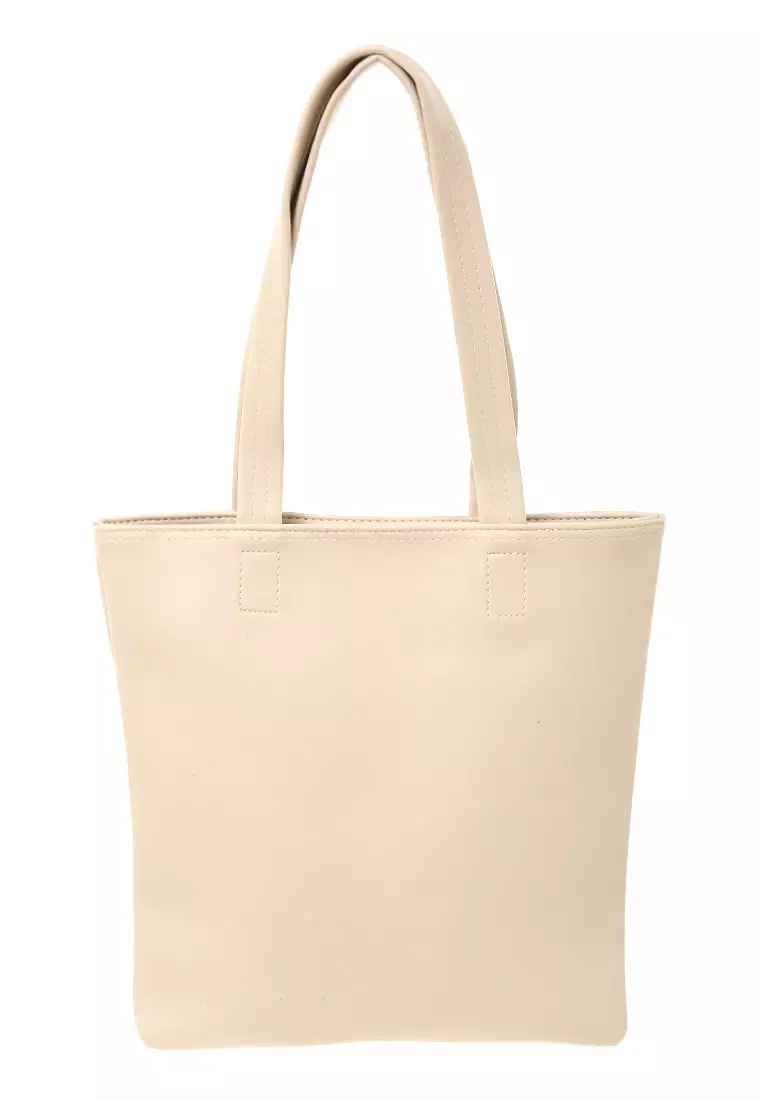 Silvia Tote Bag Woman Design Casual Quality Premium - Cream
