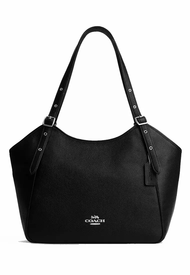 Coach black hot sale leather bag