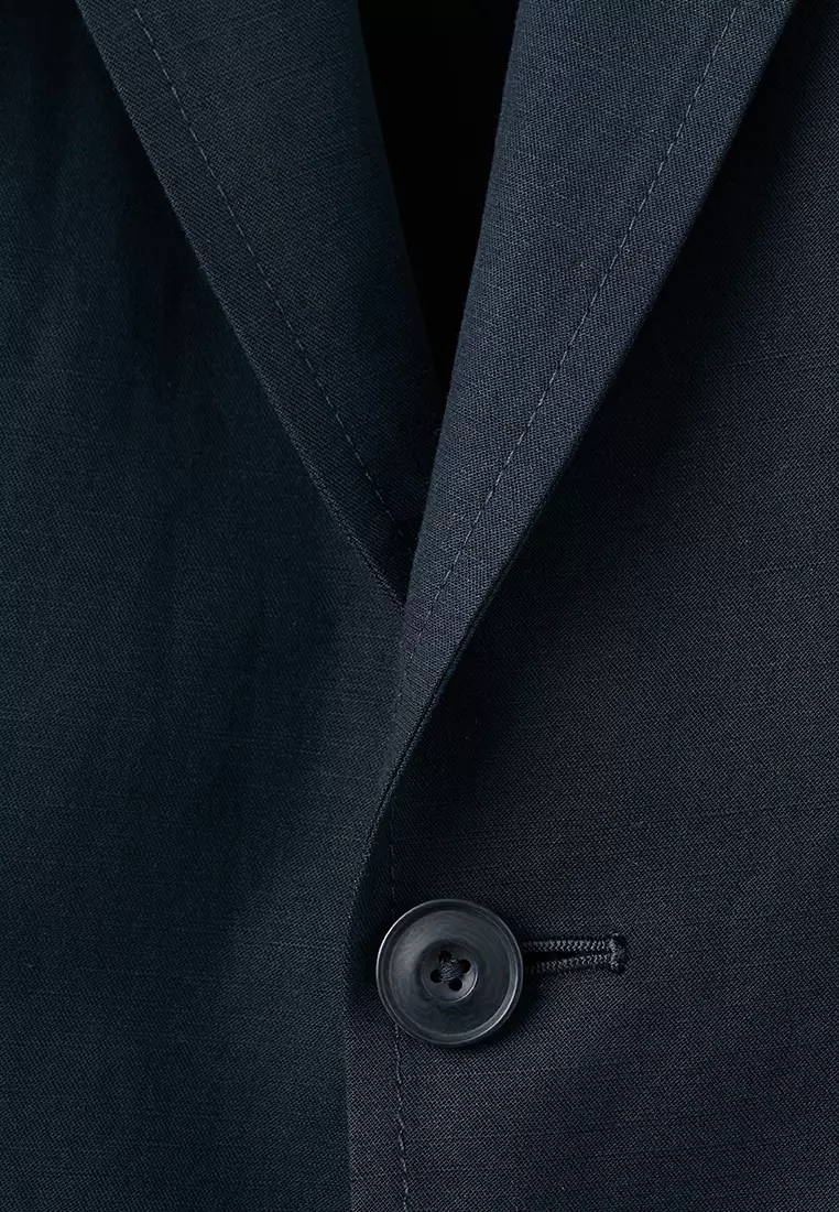 Slim-Fit Suit Jacket Made From A Linen-Lyocell Blend