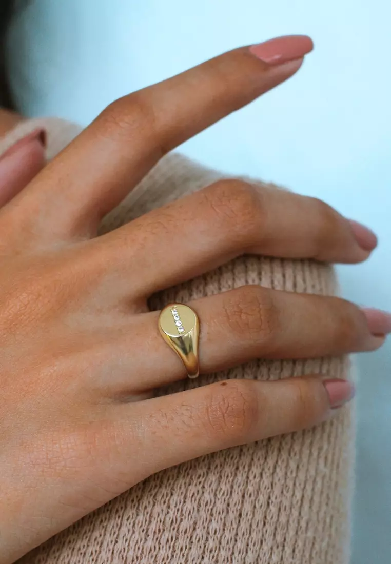 Line Signet Ring 18k Gold