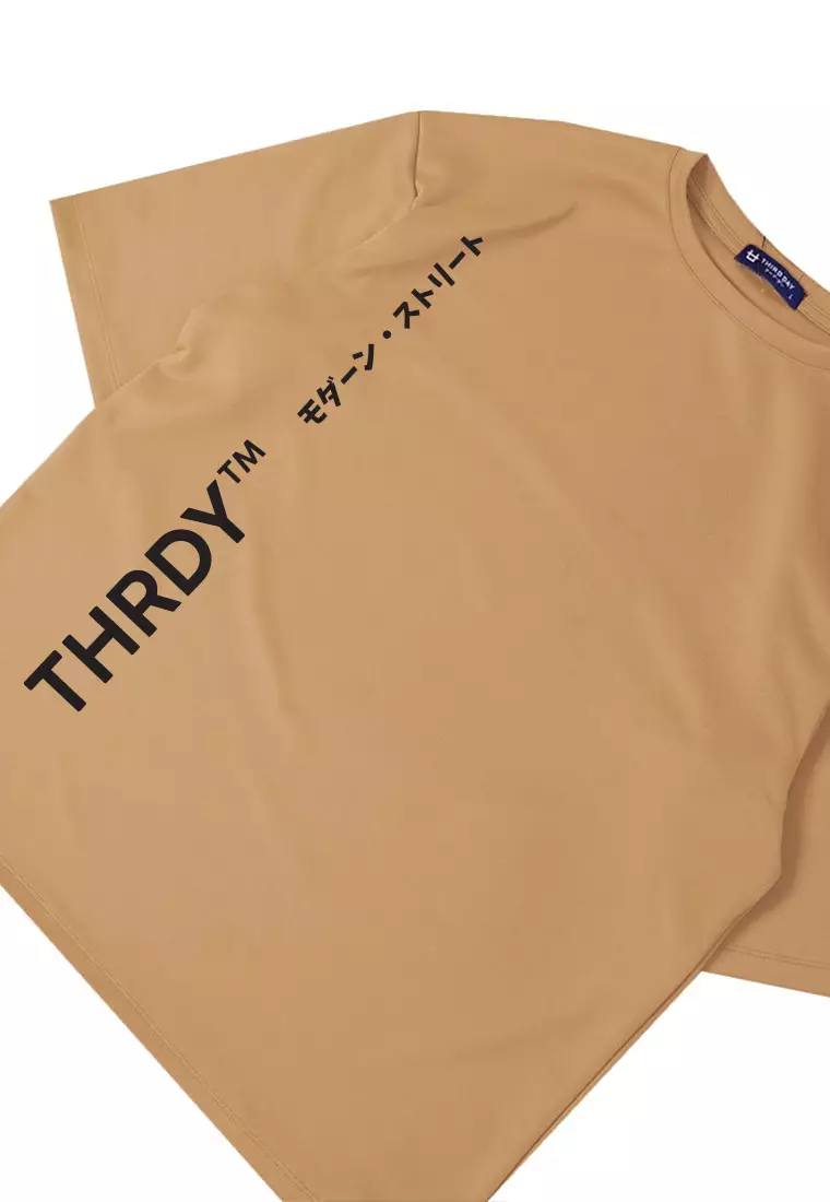 MTV77 Kaos Oversize Distro Pria Thirdday THRDY Tm Vertikal Khaki