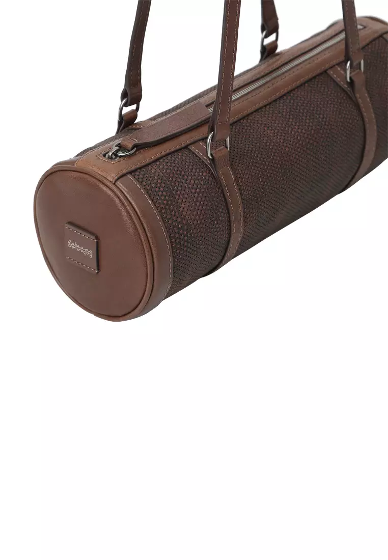 Barrel Baguette Bag - Embossed Cacao