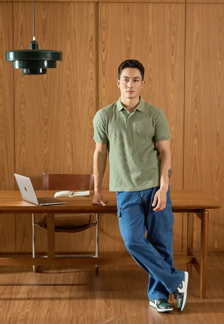 Kale Wale Green / Kaos Rajut Pria Lengan Pendek