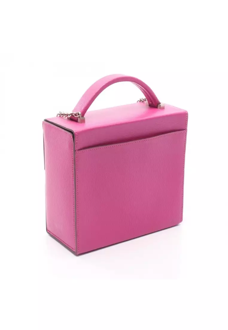 Pre-Loved Hermès cinematic magnolia 2WAY chain shoulder bag Chevre Pink purple silver hardware C engraved