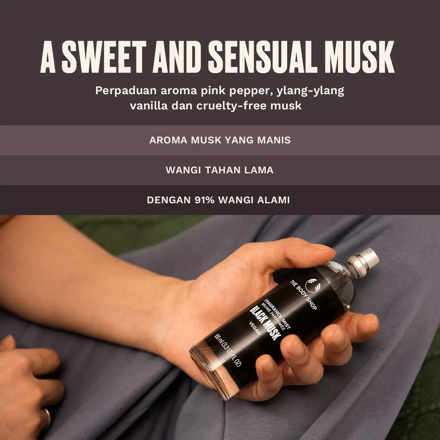 Jual The Body Shop Black Musk Fragrance Mist 100Ml Original 2024