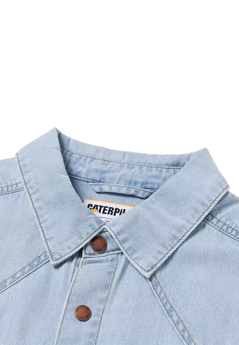 Buy Caterpillar Men's Denim Western Long Sleeve Shirt - Light