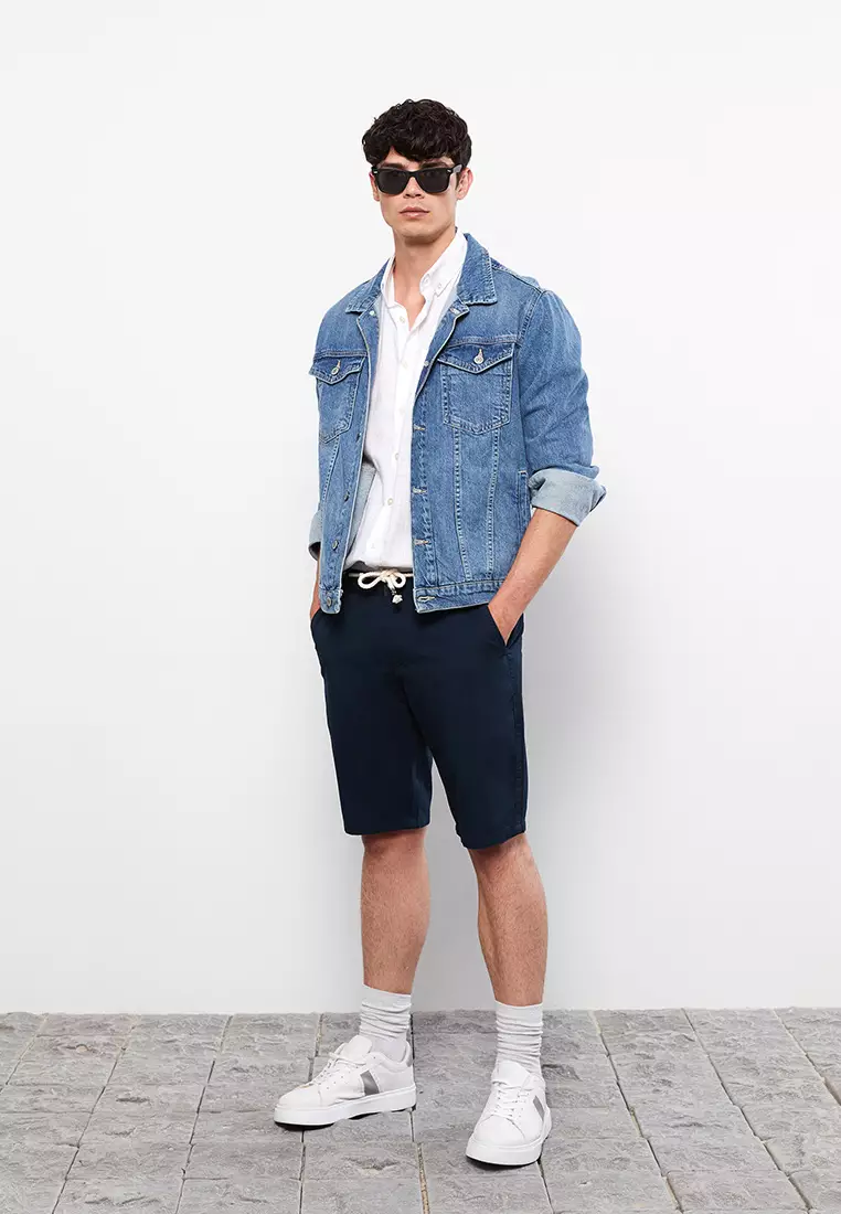 Denim jacket clearance with shorts mens