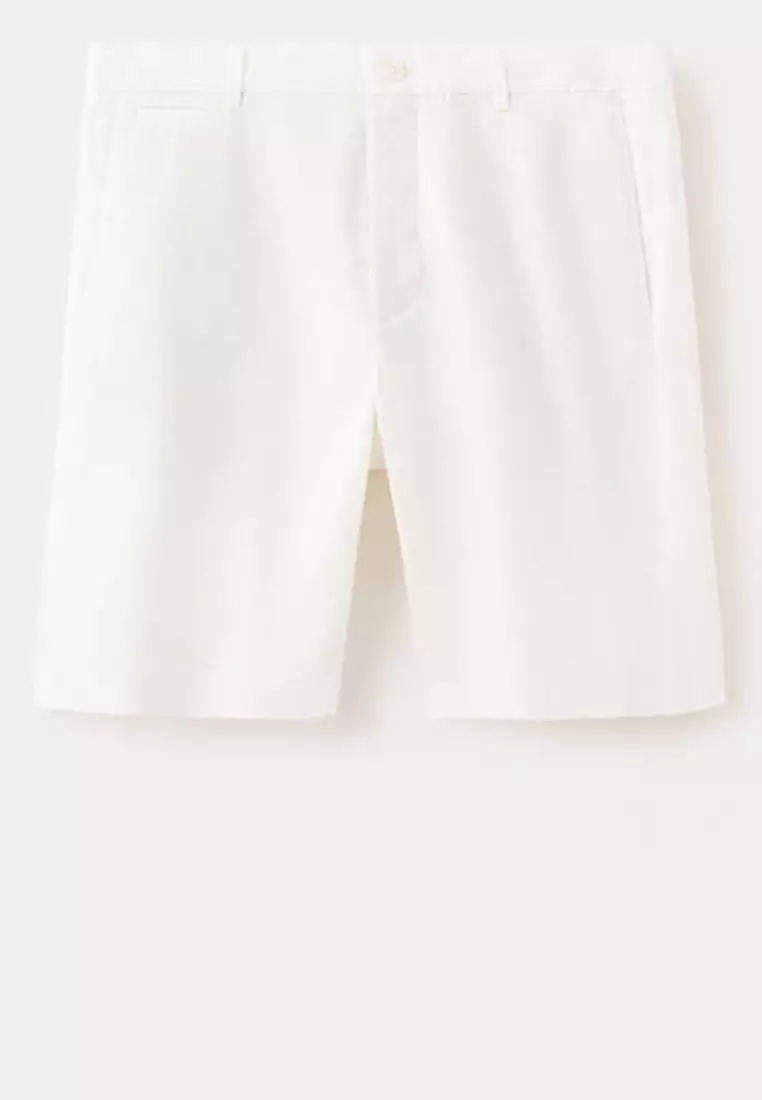 Slim-Fit 100% Linen Bermuda Shorts
