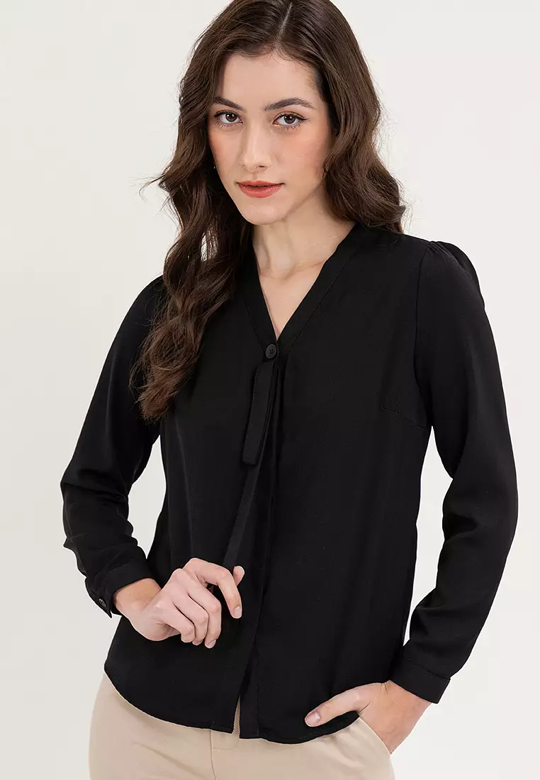 Tie Front Accent Blouse