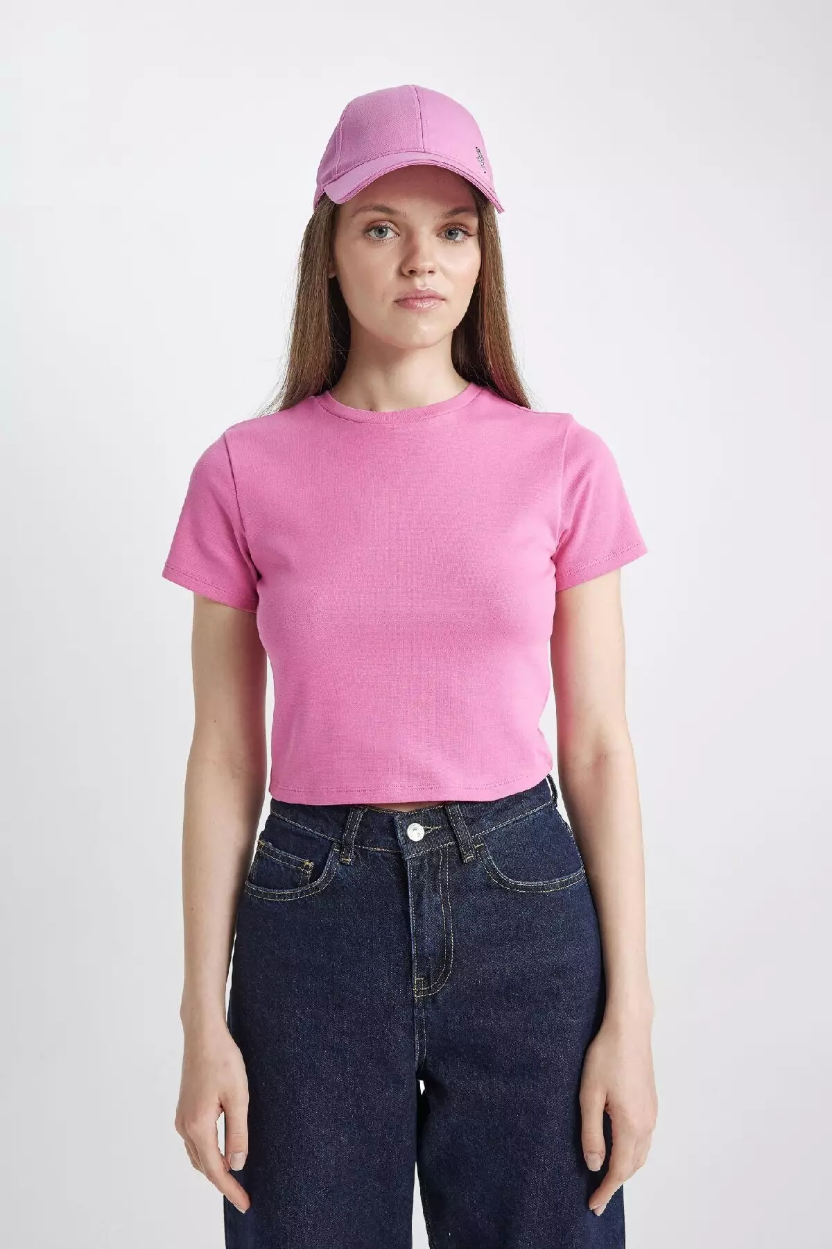 Coool Fitted Rib Basic Solid Short Sleeve T-Shirt T9631Az24Sm