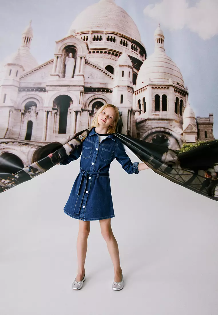 Denim shirt dress kids clearance