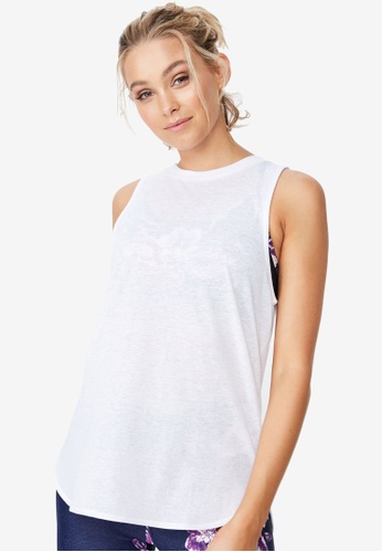 Cotton On Body white Active Curve Hem Tank Top 66A32AA5F42800GS_1