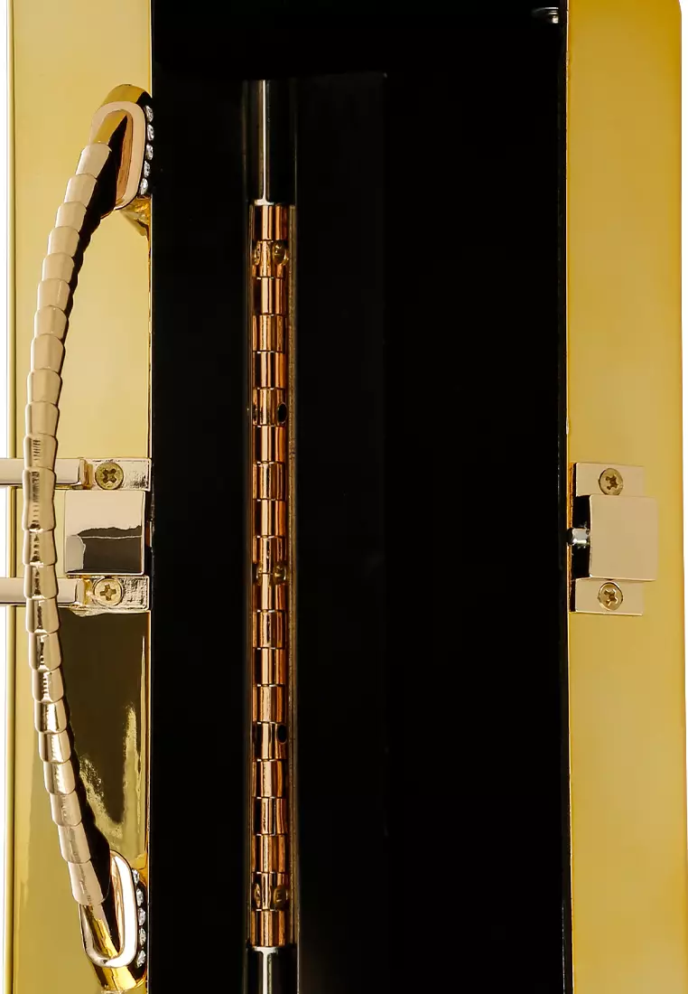 Tas Kotak Mini Metalik Emas