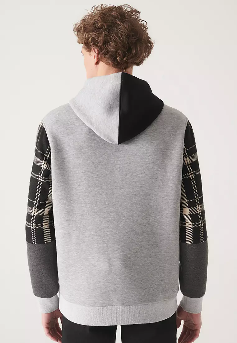 Assorted Panel Hooded Sweatshirt