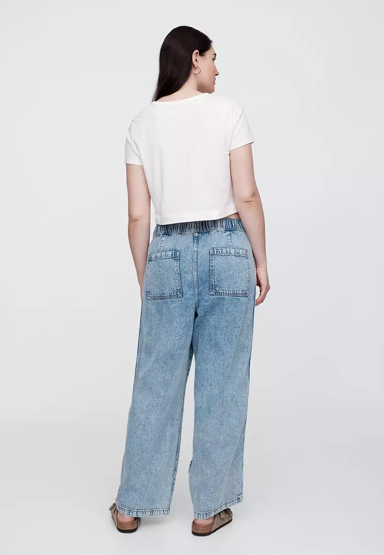 Wide Leg Jeans with Side Stripe