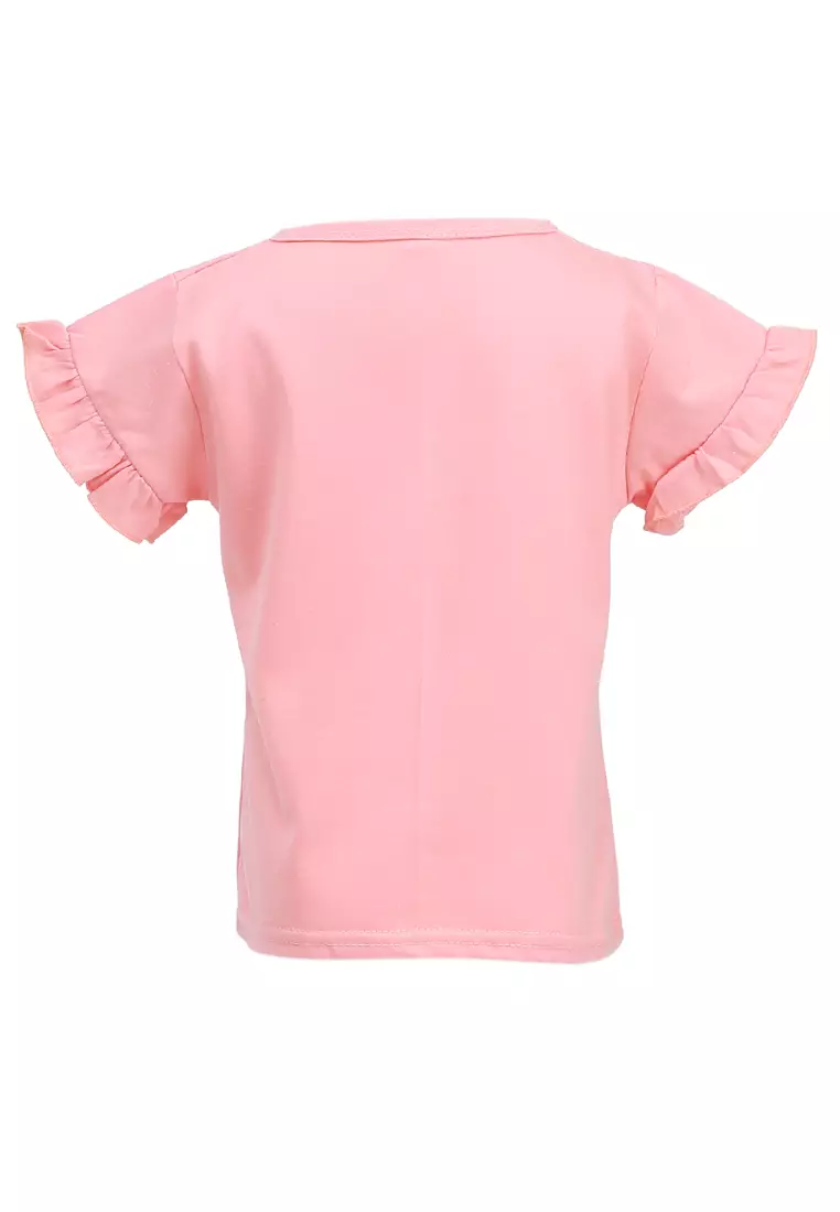 Chevelle Kaos Anak Perempuan Lengan Terompet Ruffle Tee Motif Bunga Material Cotton ORIGINAL - Salem