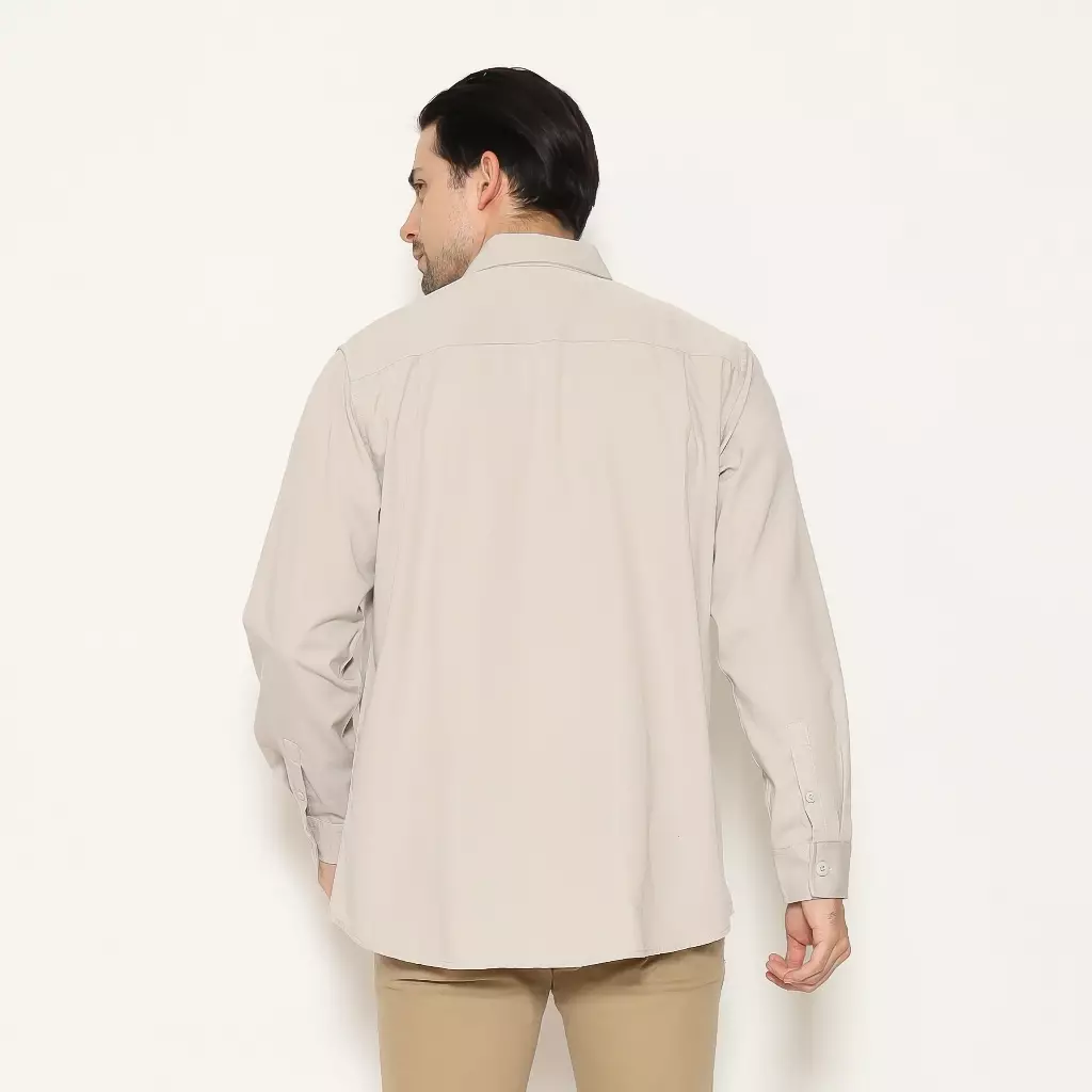 AMK Kemeja Polos Oversize Lengan Panjang SHS GIANT L/S Light Grey