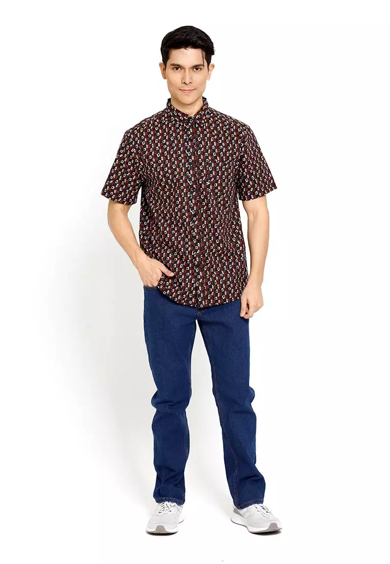 Forest Stretchable Regular  Straight Cut Denim Long Pants Men - 610227-31Blue