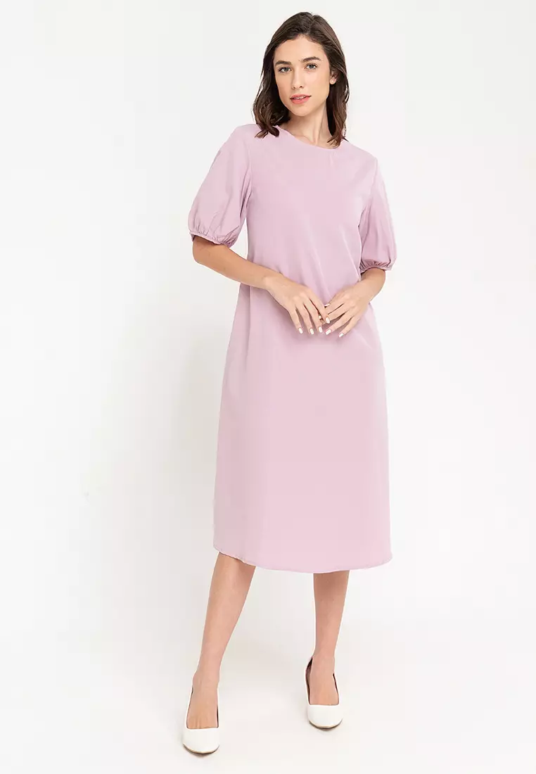 Celia Puff Sleeves Midi Dress
