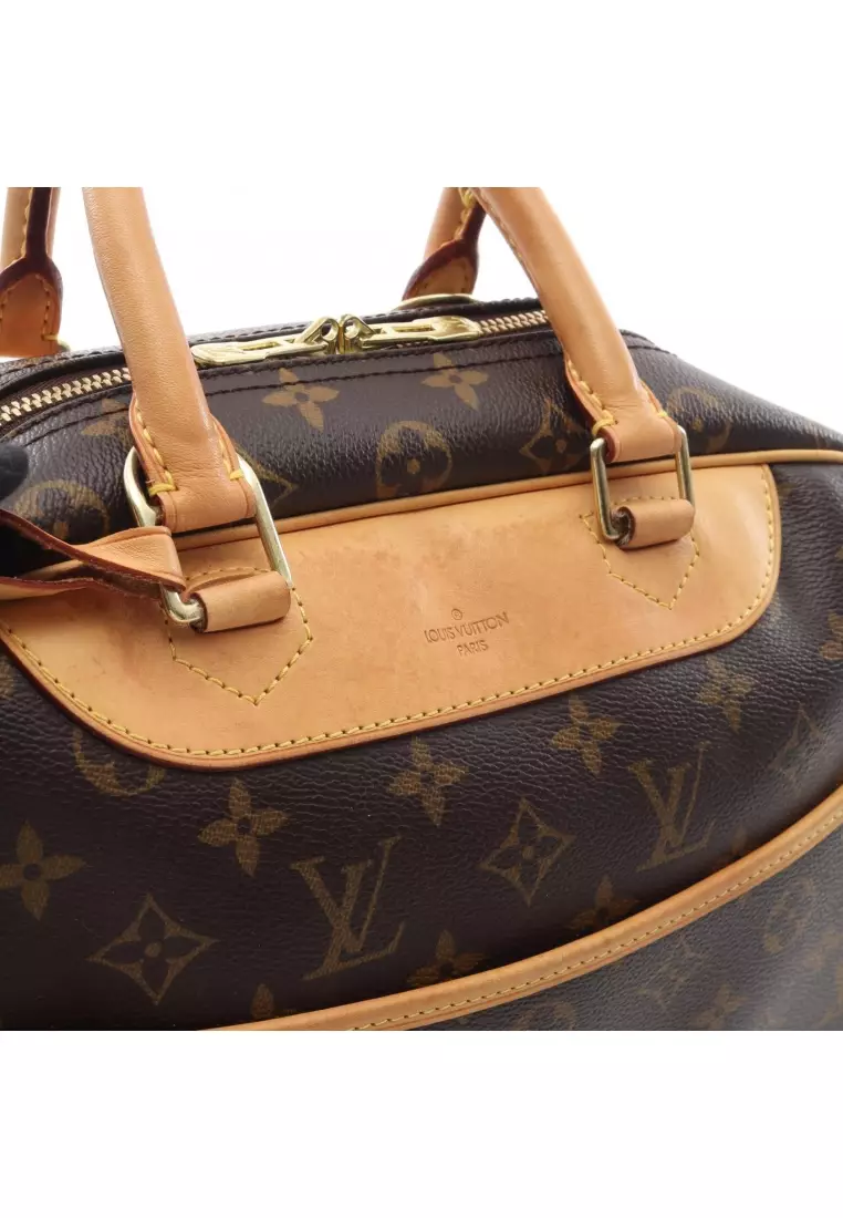 Pre-Loved Louis Vuitton Deauville bowling vanity monogram Handbag PVC leather Brown