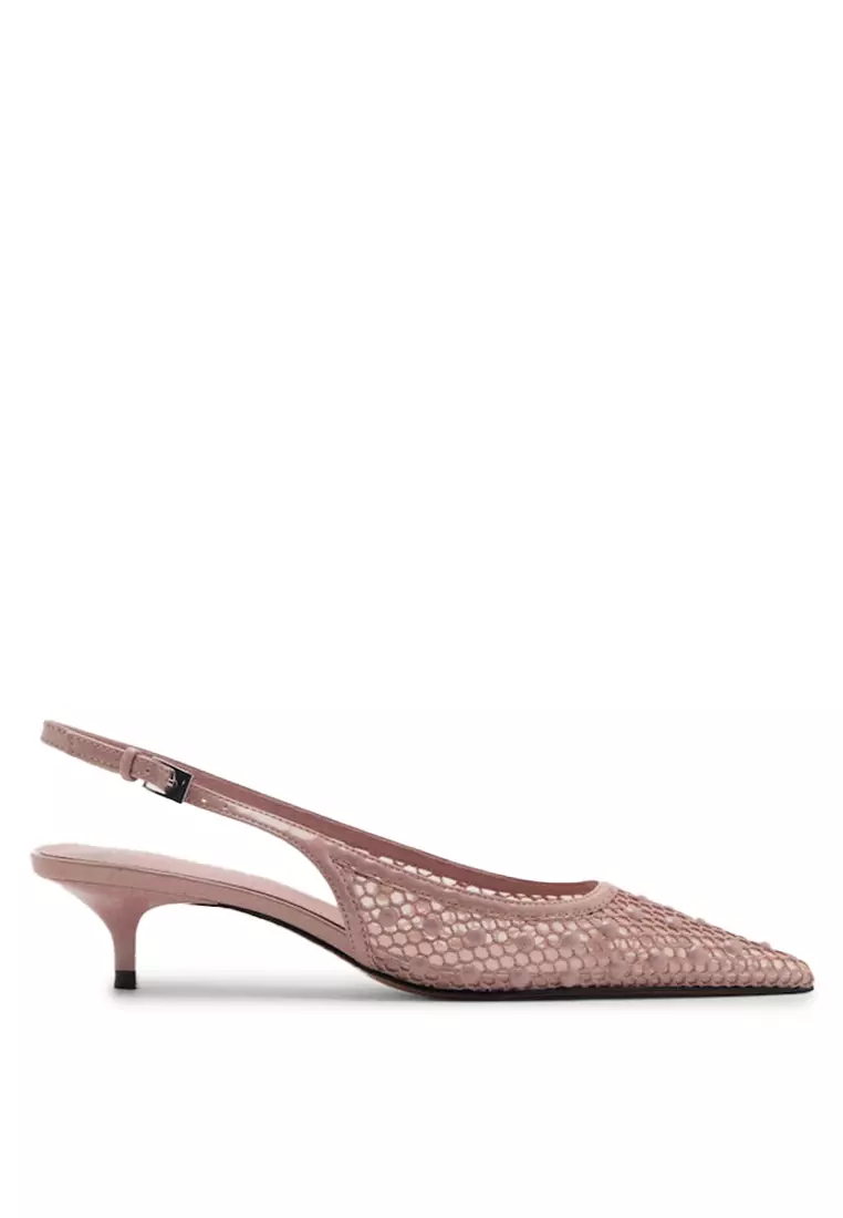 Discount on Mango  shoes - SKU: Mesh Heeled Shoes With Decorative Balls