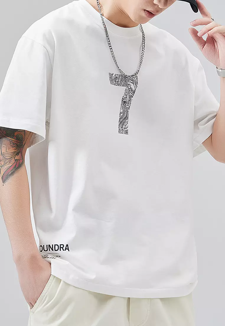 數字印花短袖T恤 AY-D5512