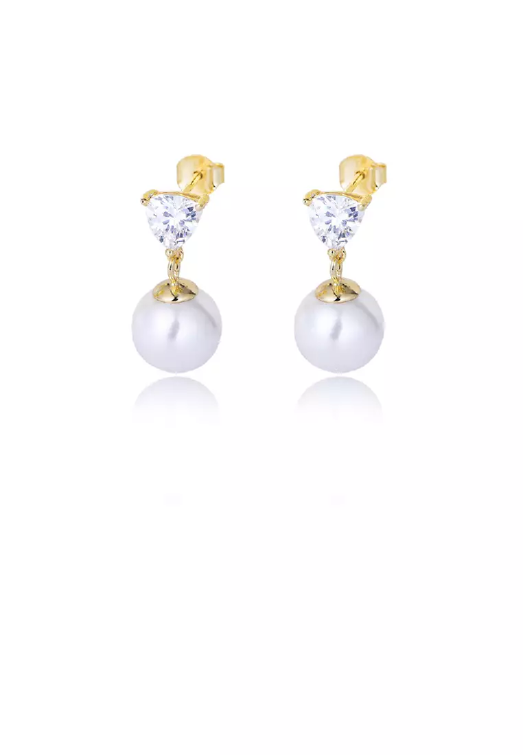 Geometric on sale pearl earrings