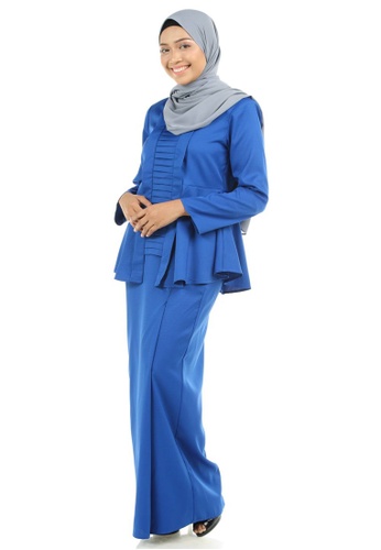 Buy Marzia Kebaya Peplum with Pleats from Ashura in Blue only 129.9