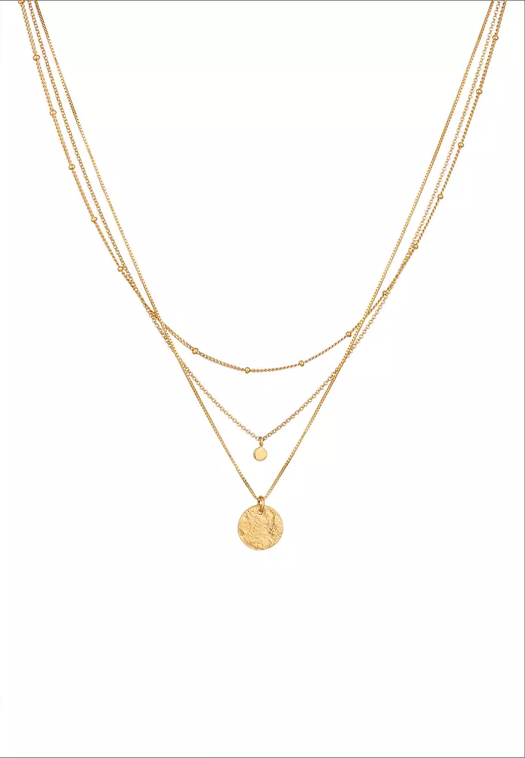 Necklace Layer Plate Venetian Chain Gold Plated Embellished With Crystal By Swarovski®