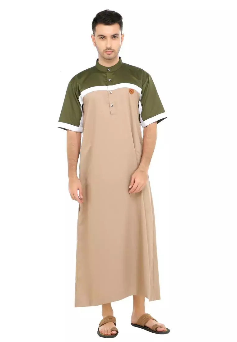 Jubah Gamis Muslim Pria Ghifari - Coklat